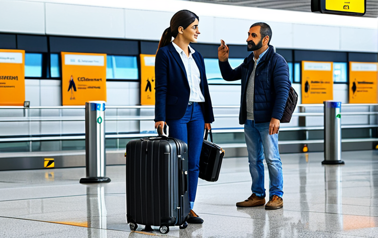 **

A traveler in a modern airport, fully clothed in casual attire, pulling a suitcase with a backdrop of Armenian signage. The scene depicts arrival at customs. "Safe for work, appropriate content, fully clothed, family-friendly, professional photography, perfect anatomy, natural proportions, well-formed hands, proper finger count."

**